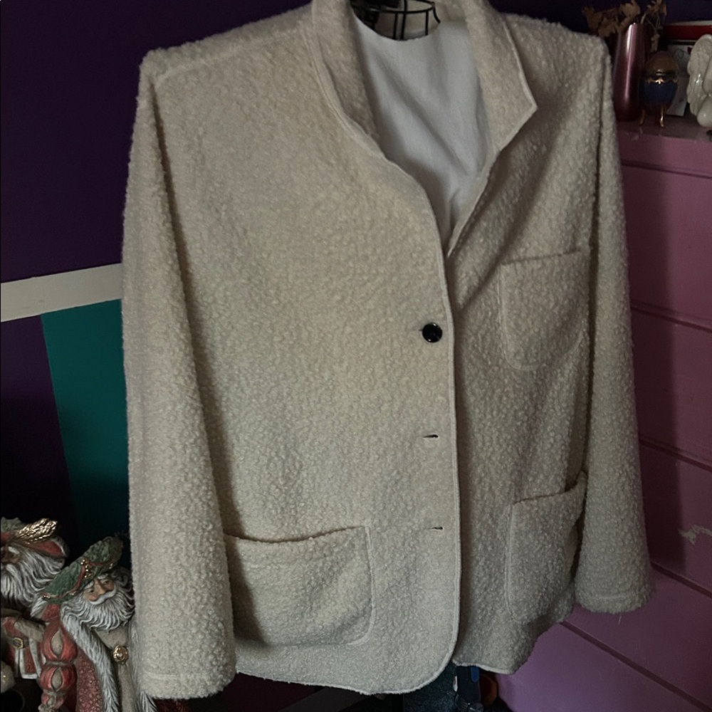 Elegant Cream Textured Jacket by Karen Kane. sz 3X